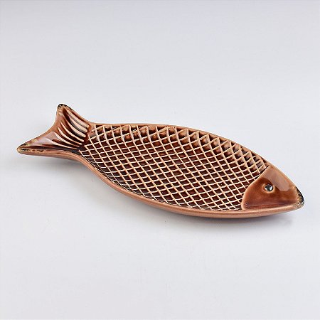Petisqueira Peixe Marrom em Cerâmica