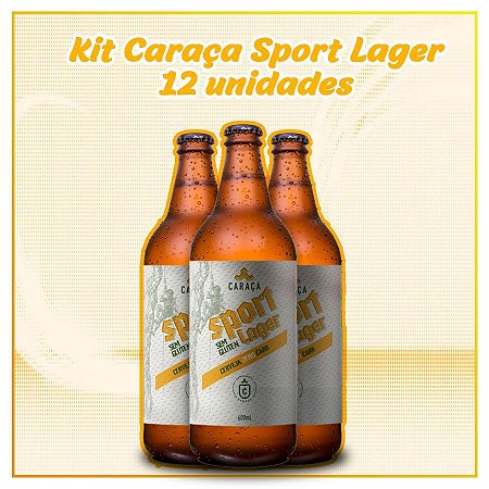 12 Garrafas - Cerveja Caraça Sport Lager 600ml - Sem Glúten / Zero Carboidratos