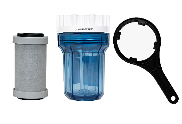 Filtro Hidrofiltros Transparente 5" 80 L/h Carbon Block 5 micras + Chave