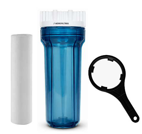 Filtro Hidrofiltros Transparente 9.3/4" 1200 L/h PP 5 micras + Chave
