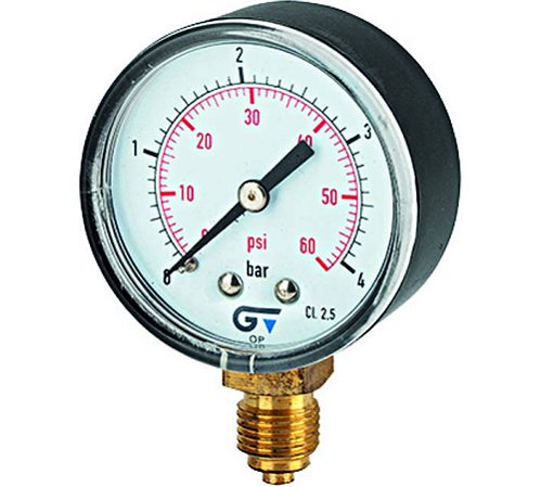 Manômetro 6 BAR DN53 S/ VERT 1/4" GENEBRE