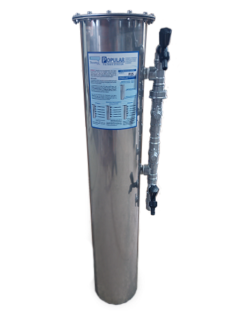 Filtro de Água Purificador de Entrada Residencial Inox Zeólita Natural e Carvão Ativado com Prata 1000 L/h P25.QL-S