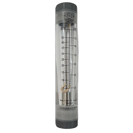 Rotâmetro de linha, LZM-25G, 10 - 70 LPM / 600 à 4200 L/h, rosca femea de 1" BSP