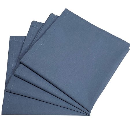 Kit 4 Guardanapos de Tecido Algodão Azul Jeans 39cmx39cm