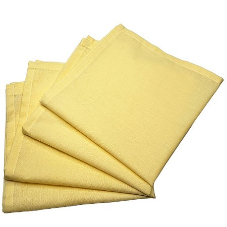 Box 20 Guardanapos de Tecido Algodão Amarelo Pastel 39cmx39cm