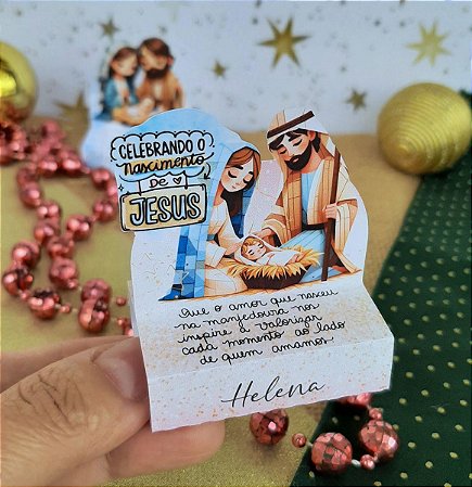 Caixinha para lembrancinha religiosa simples de natal em Campo Grande MS