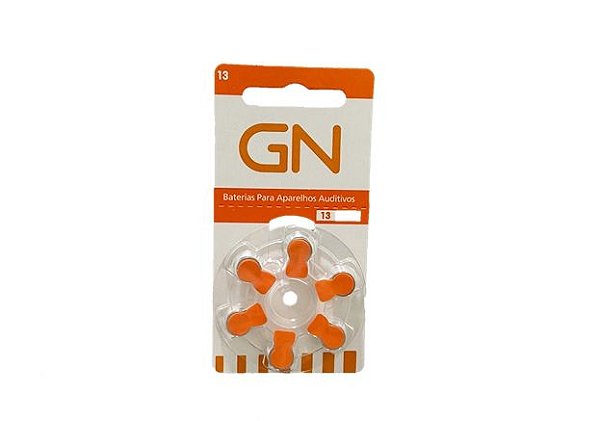 GN RESOUND 13 / PR48 - 1 Cartela - 6 Baterias para Aparelho Auditivo