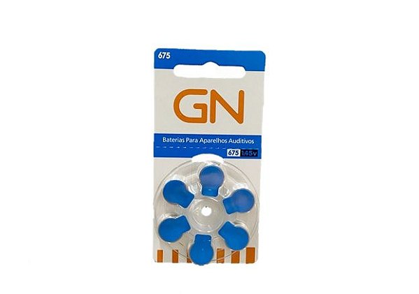 GN RESOUND 675 / PR44 - 1 Cartela - 6 Baterias para Aparelho Auditivo