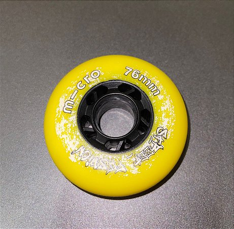 4 rodas Micro amarela - 76mm