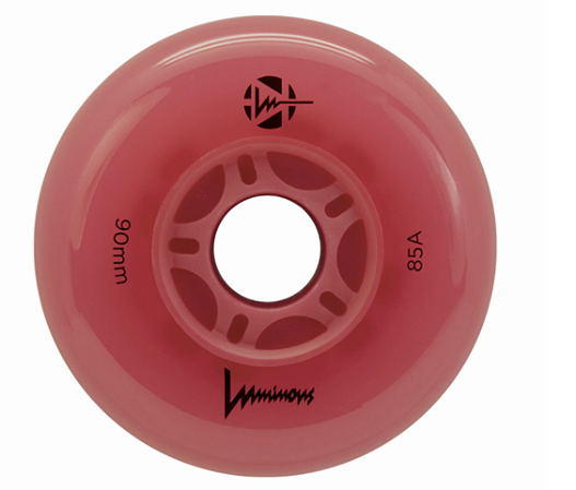 1 Roda Luminous 90mm Red / vermelho - (Unidade)