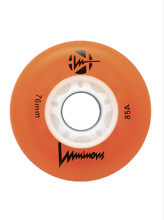 1 Roda Luminous 76mm 85A Laranja / orange - (Unidade)