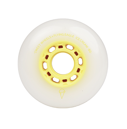 Roda Flying Eagle Ice Cream 80mm - Amarela / tubo com 8 rodas