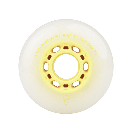 Roda Flying Eagle Ice Cream 76mm - Amarela / tubo com 8 rodas