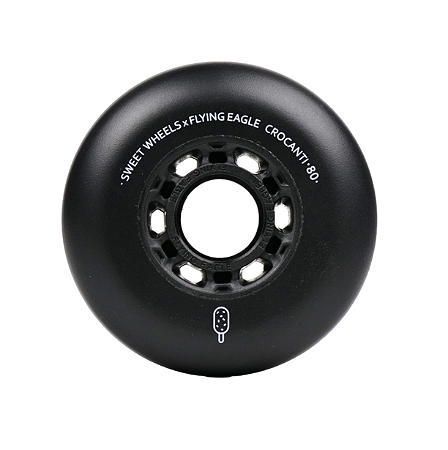 Rodas Flying Eagle Crocanti 80mm 88a / Preta - tubo com 8 rodas