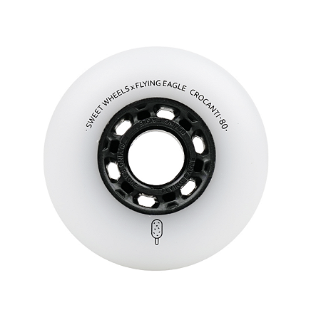 Rodas Flying Eagle Crocanti 80mm 88a / Branca - tubo com 8 rodas