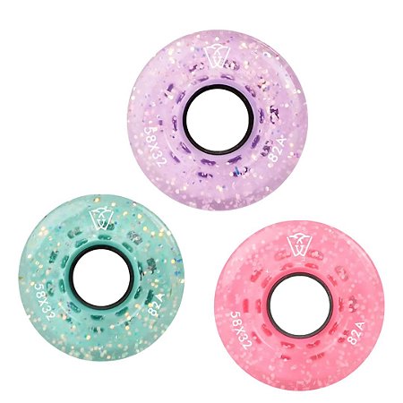Rodas Para Patins Quad Wintersweet - Glitter / fluorescente - 4 rodas