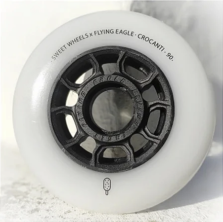 Roda Flying Eagle Crocanti 90mm 88a / Branca - Unidade