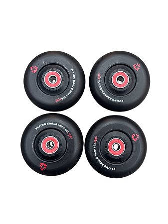 Rodas Flying Eagle 80mm 85a com rolamentos abec7 - preta fosca (4 rodas)