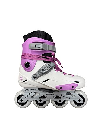 Patins Cosmo Branco com Lilás com base cinza - 39/40