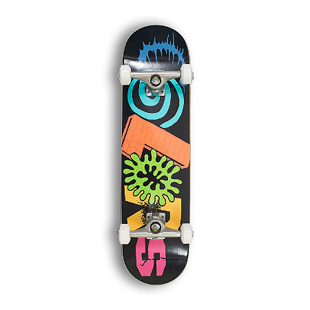 Skate Colors Collagem 8.0 Preto - Abec 11 / Truck Aluminio