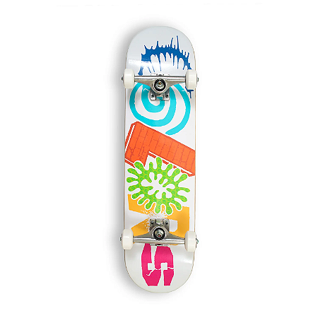Skate Colors Collagem 8.0 Branco - Abec 11 / Truck Aluminio
