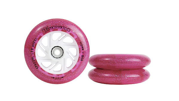 Traxart Rodas de LED Special Rosa Pink Glitter - 110mm 85A / DZ-330 (3 rodas)