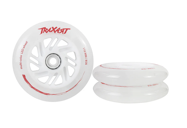 Jogo de Rodas LED Multicolor Traxart – 110mm / 85A (3 Unidades)