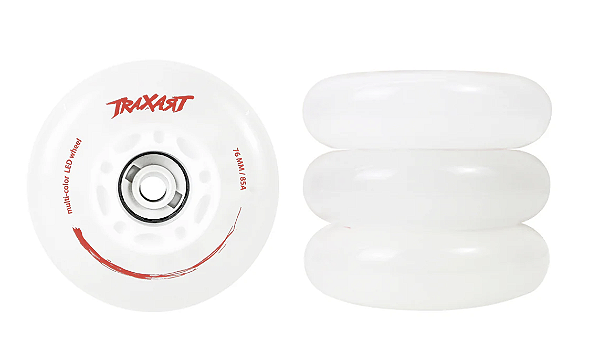 Jogo de Rodas LED Multicolor Traxart – 76mm / 85A (4 Unidades)