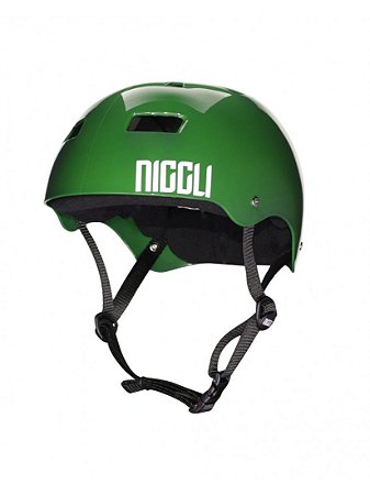 Capacete Niggli Pads Iron Profissional - Verde Brilho fita preta