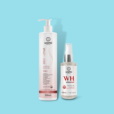 COMBO FINALIZAÇÃO CACHEADAS ( LEAVE IN DEEP REPAIR 300ML + ÓLEO DE COCO 90ML)