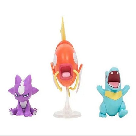 Pokémon - 3 mini figuras - Toxel, Totodile e Magikarp
