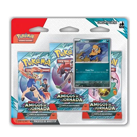 Pokémon Blister Triplo Amigos De Jornada - Scraggy Copag