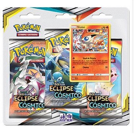 Pokémon Sol e Lua Edição 12 - Triple Pack Eclipse Cósmico "Victini"