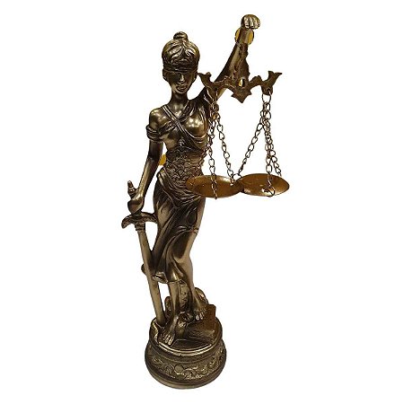 Deusa da Justiça de Resina Dourada 25cm