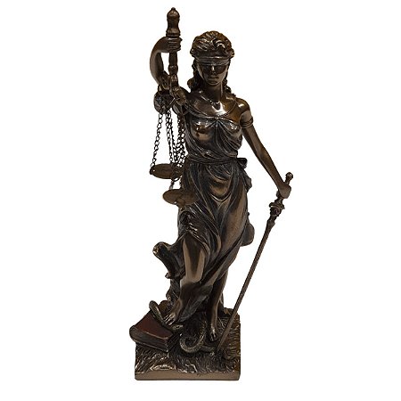 Deusa da Justiça de Resina Marrom 20cm
