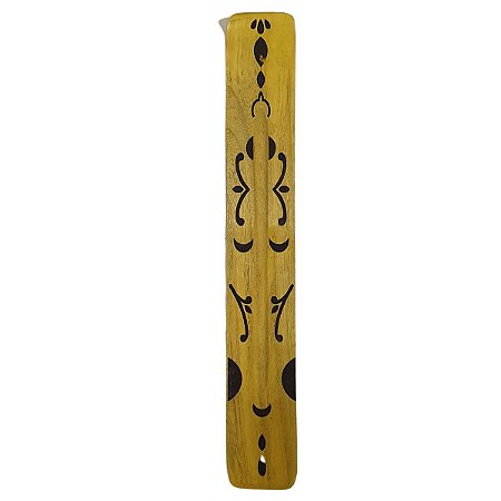 Incensário Vareta de Madeira Tribal Amarelo 26cm