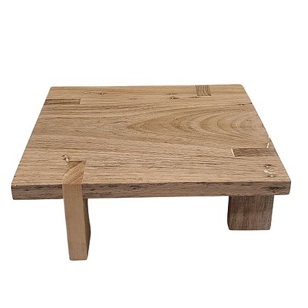 Banqueta Quadrada de Madeira 29cm