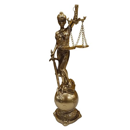 Deusa da Justiça de Resina Dourada 30cm