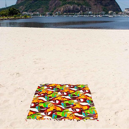 Canga de Praia com Franjas 100% Viscose Tucano Color 1.60mx1.10m