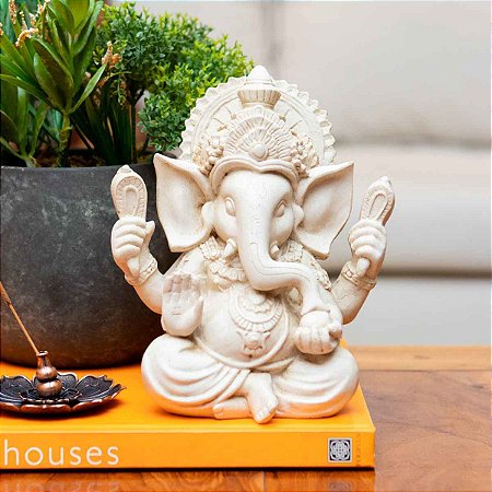 Escultura Ganesha Sentado 20cm