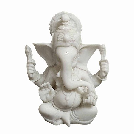 Estátua de Mini Ganesha Pó de Mármore (Modelo 2) 11cm