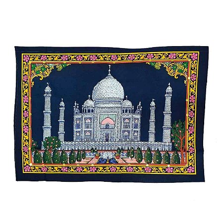 Panô Indiano Bordado Taj Mahal 100% Algodão (modelo 13)