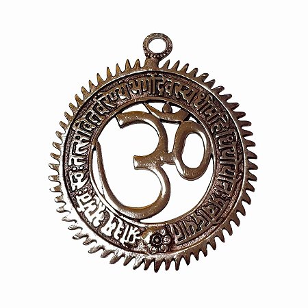 Om Mandala Decorativo de Metal Prata 19,5cm