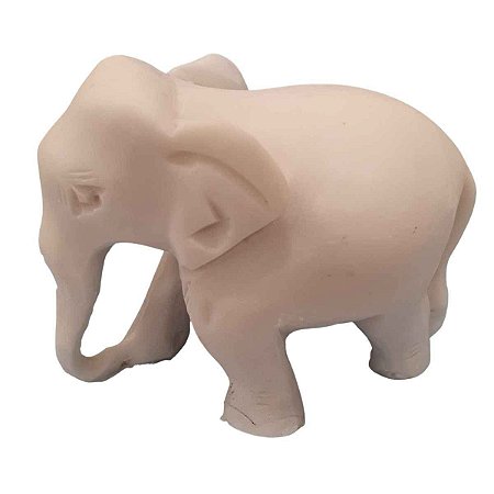 Mini Elefante Indiano de Pó de Mármore Tromba p/ Baixo 6cm