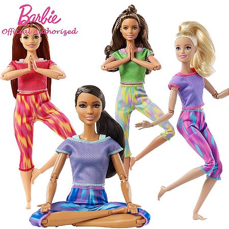 Boneca Barbie Made To Move/ Feita Para Mexer Yoga Loira.