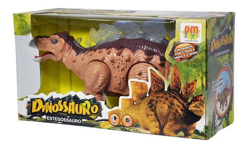 DINOSSAURO ESTEGOSSAURO LUZ SOM E MOVIMENTO DM TOYS