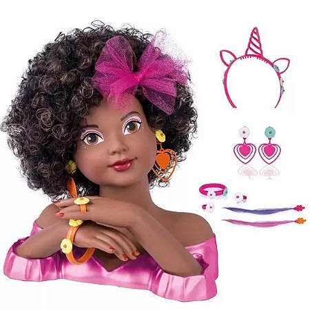 BONECA CHARMOSA BUSTO NEGRA RAINBOW - COTIPLAS