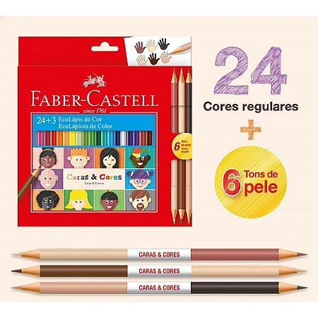 Lápis De Cor Com 24+3 Caras E Cores Faber Castell
