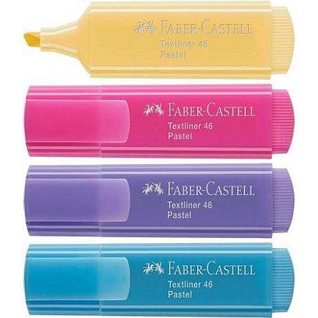 KIT MARCA TEXTO PASTEL TEXTLINER 4 CORES - FABER CASTELL