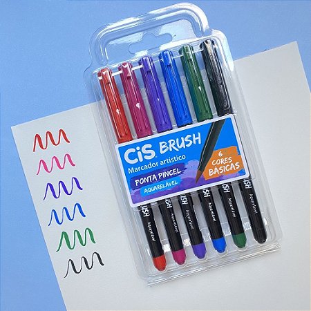 KIT BRUSH PEN COM 6 CORES BÁSICAS - CIS